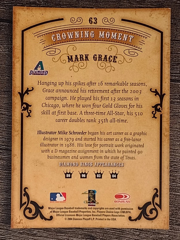 2004 Diamond Kings #63 Mark Grace