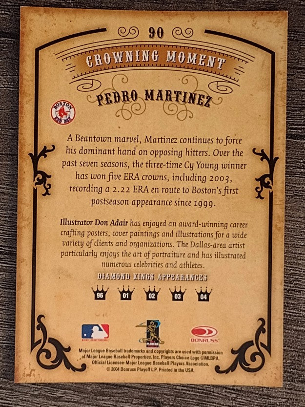 2004 Diamond Kings #90 Pedro Martinez