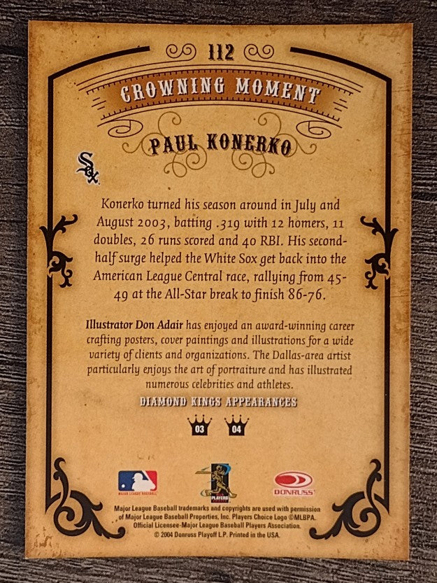 2004 Diamond Kings #112 Paul Konerko