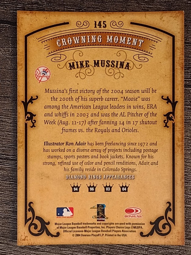 2004 Diamond Kings #145 Mike Mussina