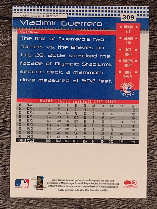 2004 Donruss #309 Vladimir Guerrero