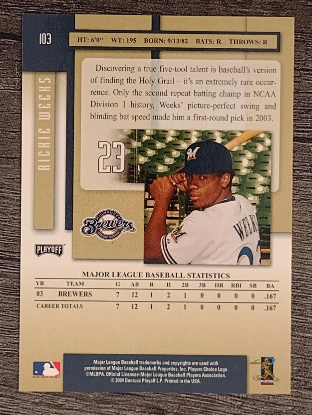 2004 Playoff Prestige #103 Rickie Weeks PROS