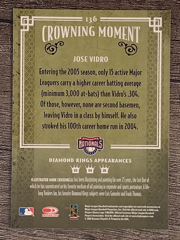 2005 Diamond Kings #136 Jose Vidro