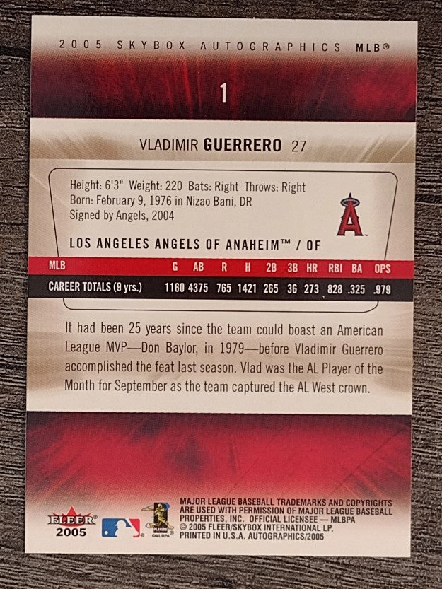 2005 SkyBox Autographics #1 Vladimir Guerrero