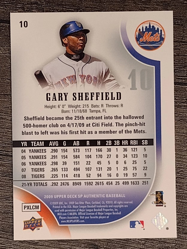 2009 SP Authentic #10 Gary Sheffield