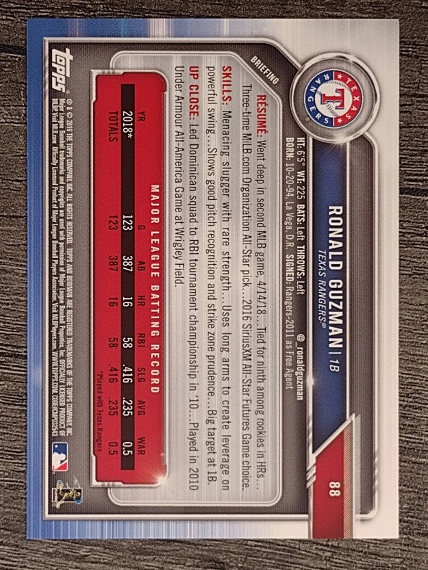 2019 Bowman #88 Ronald Guzman