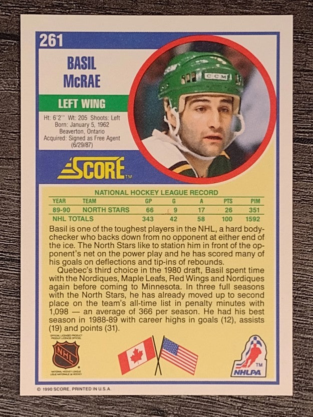 1990-91 Score #261 Basil McRae