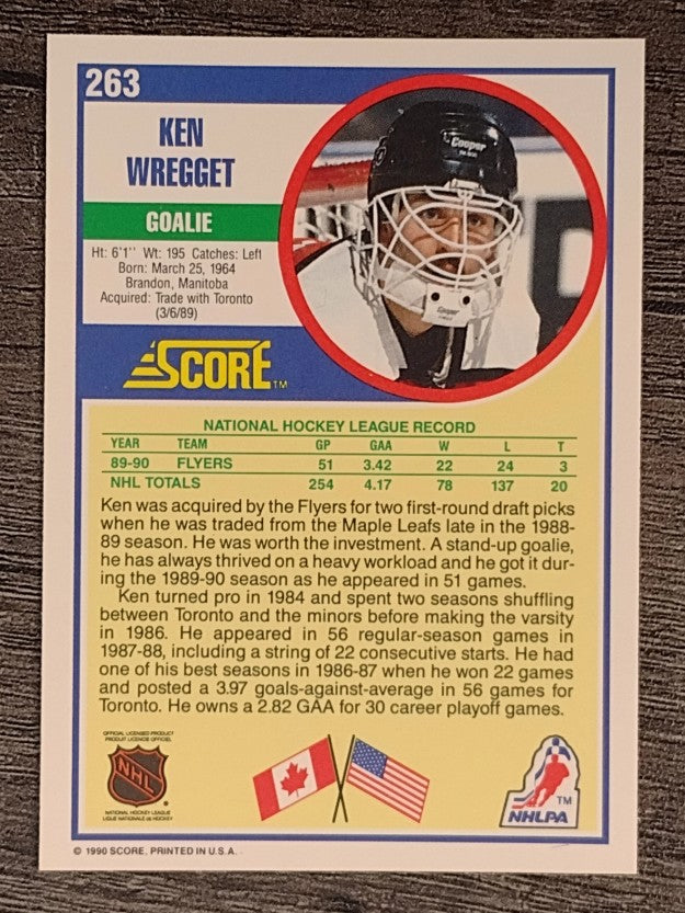 1990-91 Score #263 Ken Wregget