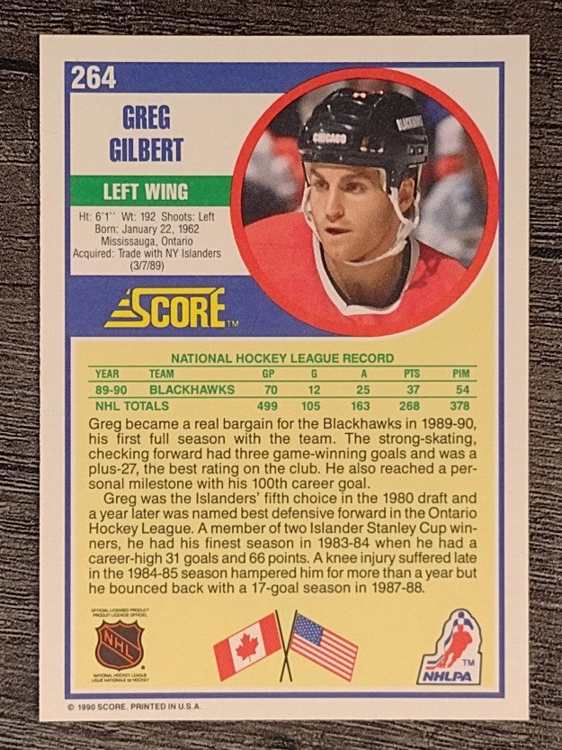 1990-91 Score #264 Greg Gilbert