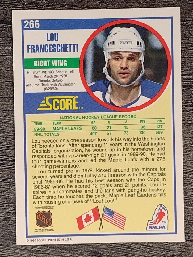 1990-91 Score #266 Lou Franceschetti RC