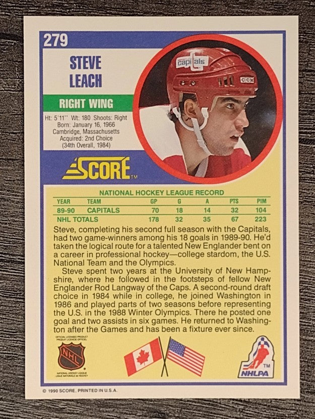 1990-91 Score #279 Stephen Leach