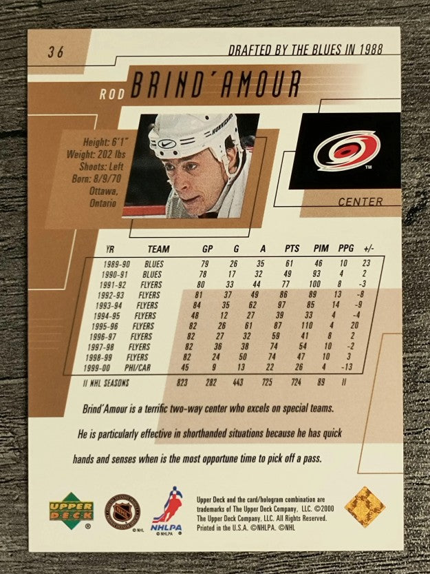 2000-01 Upper Deck #36 Rod Brind'Amour