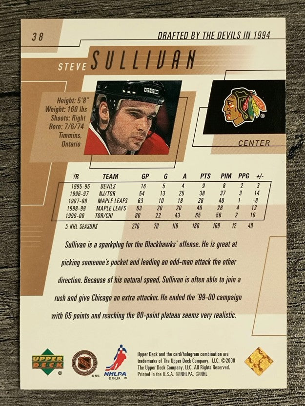 2000-01 Upper Deck #38 Steve Sullivan