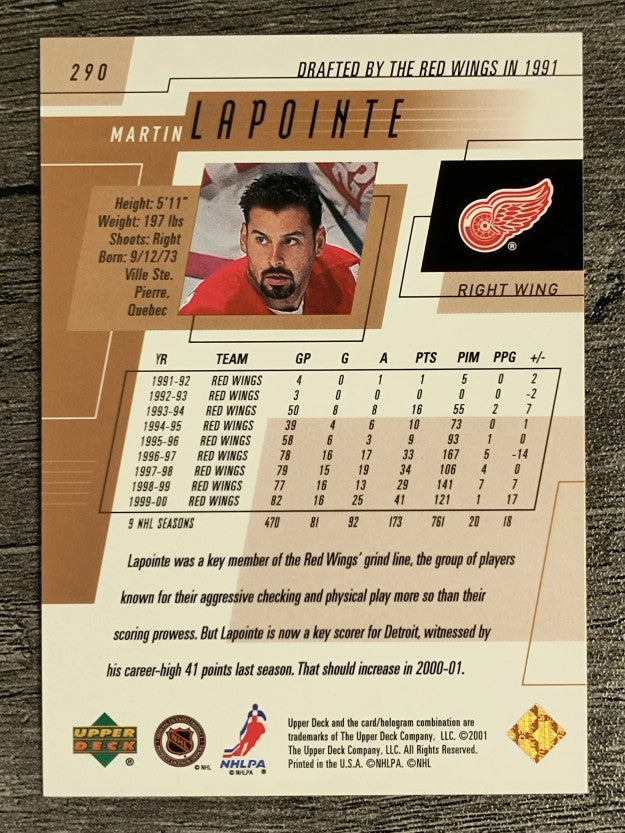 2000-01 Upper Deck #290 Martin LaPointe