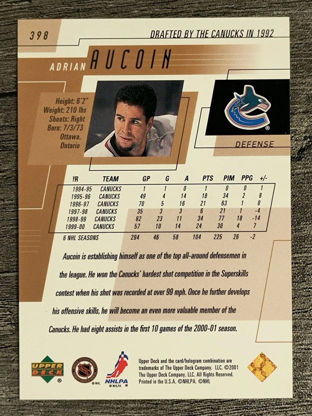 2000-01 Upper Deck #398 Adrian Aucoin