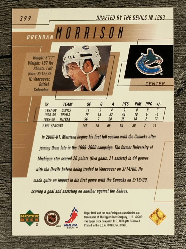 2000-01 Upper Deck #399 Brendan Morrison
