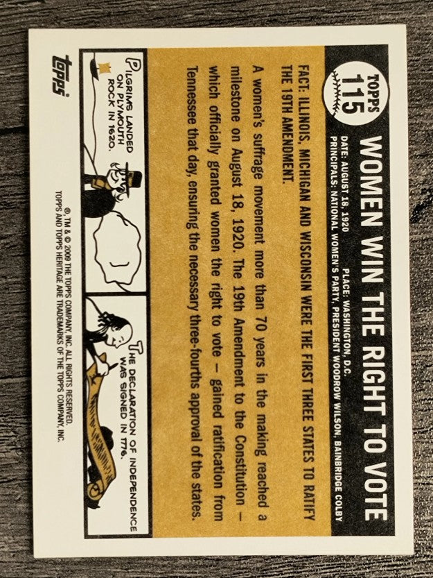 2009 Topps American Heritage #115 Women win the right to vote