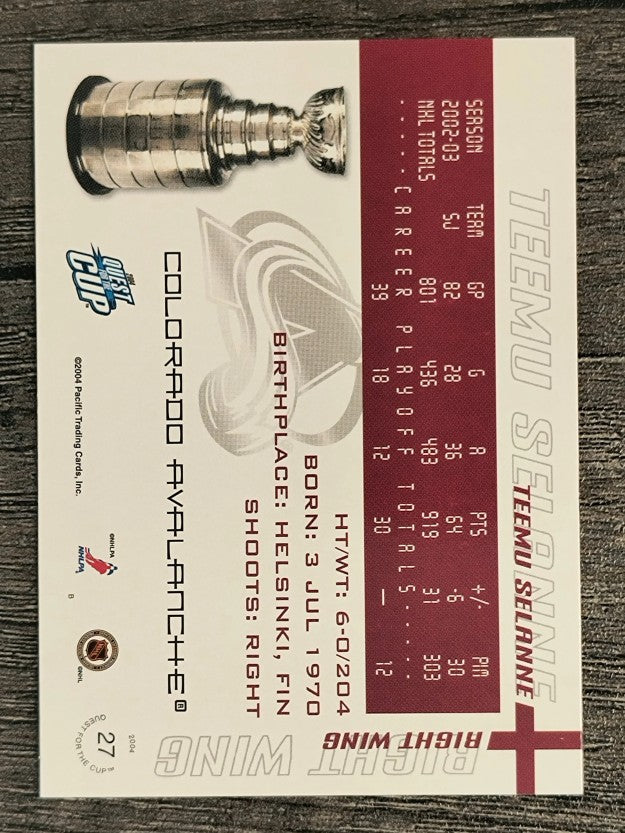 2003-04 Pacific Quest for the Cup #27 Teemu Selanne