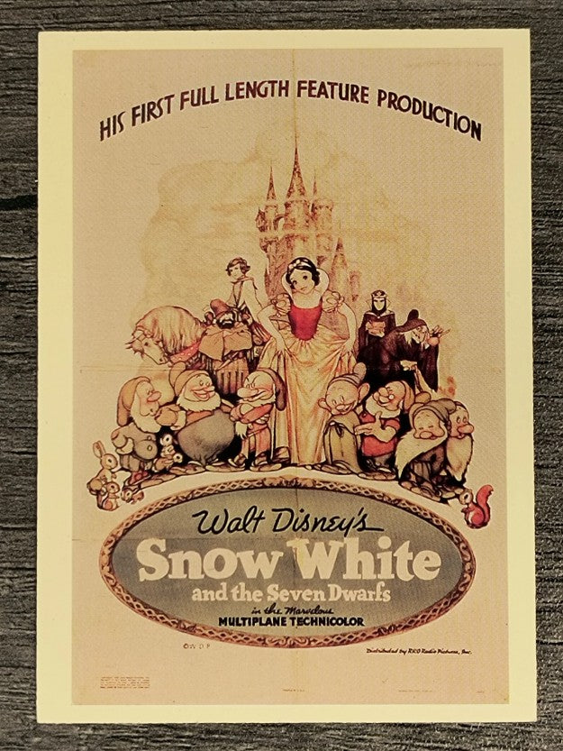 1997 Disney Animated Movie Poster Trading Cards #1 Snow White