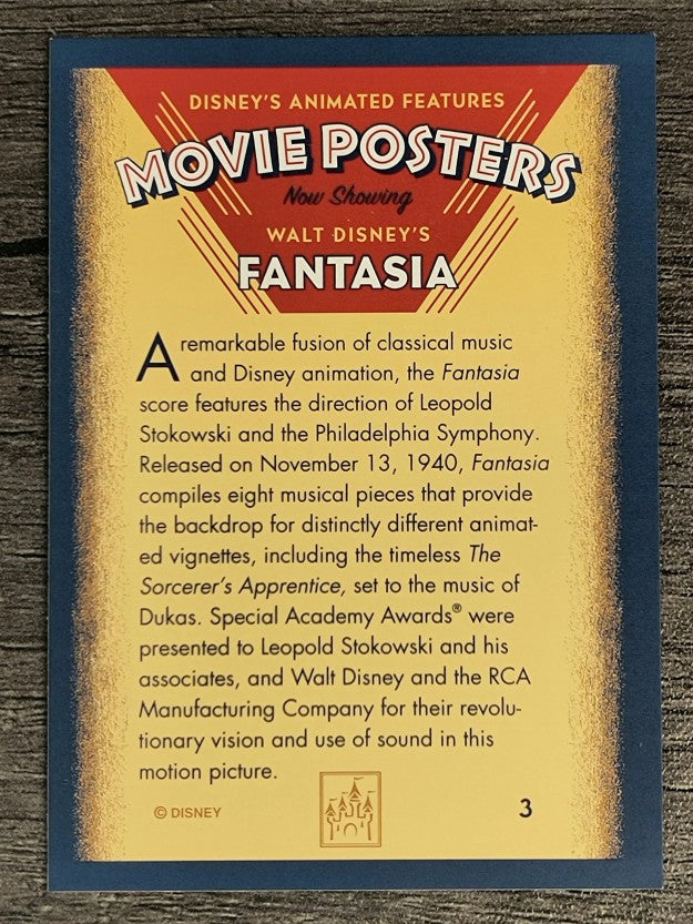 1997 Disney Animated Movie Poster Trading Cards #3 Fantasia