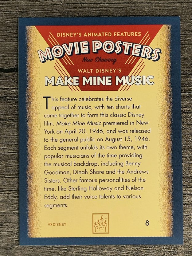 1997 Disney Animated Movie Poster Trading Cards #8 Make Mine Music