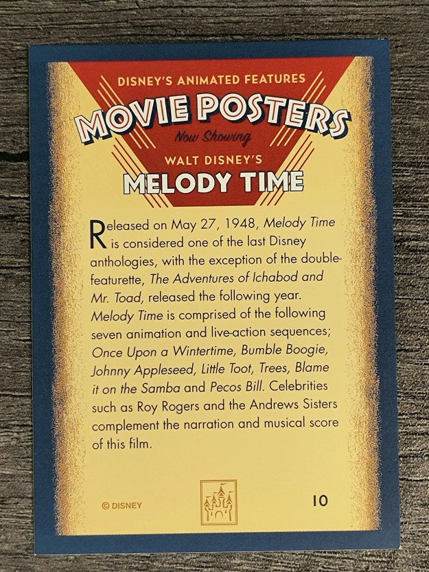 1997 Disney Animated Movie Poster Trading Cards #10 Melody Time