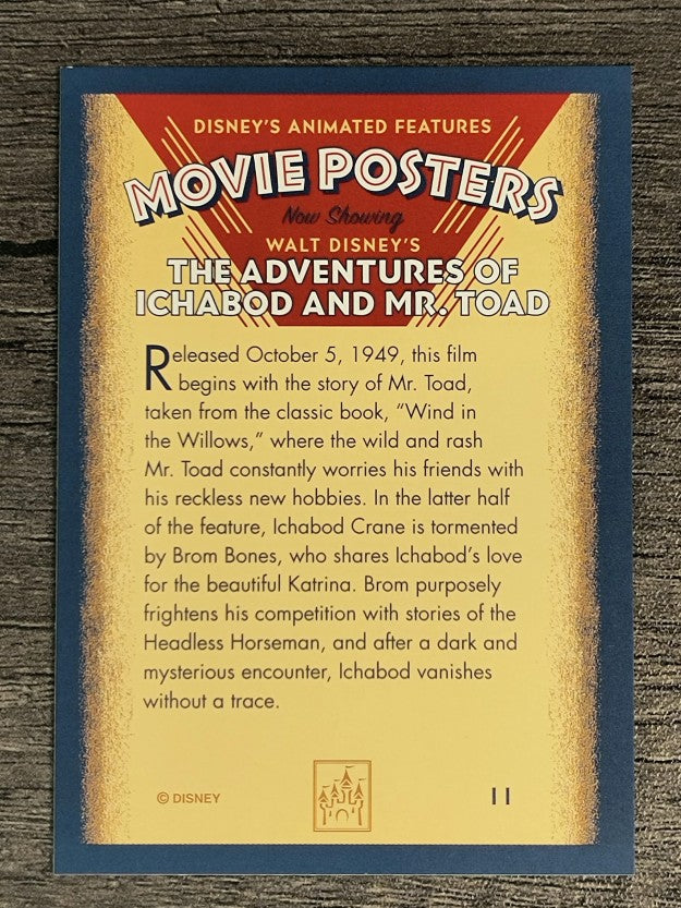 1997 Disney Animated Movie Poster Trading Cards #11 Ichabod and Mr. Toad