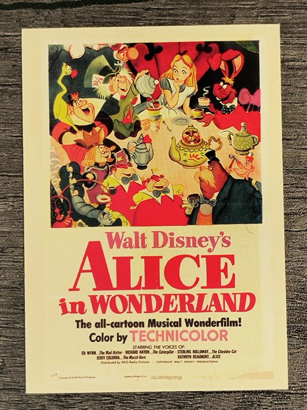1997 Disney Animated Movie Poster Trading Cards #13 Alice in Wonderland
