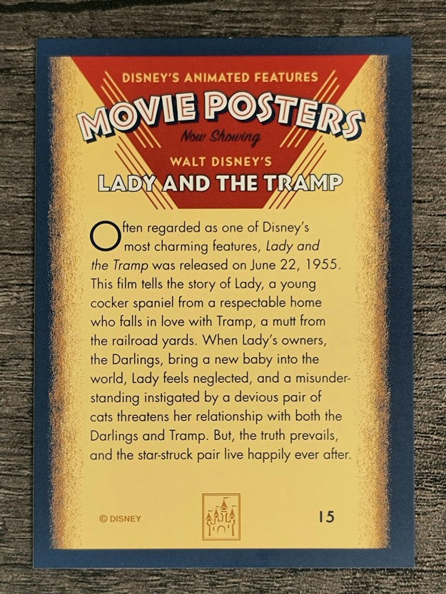 1997 Disney Animated Movie Poster Trading Cards #15 Lady and the Tramp
