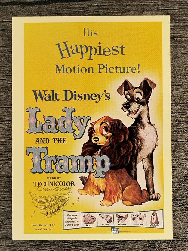 1997 Disney Animated Movie Poster Trading Cards #15 Lady and the Tramp