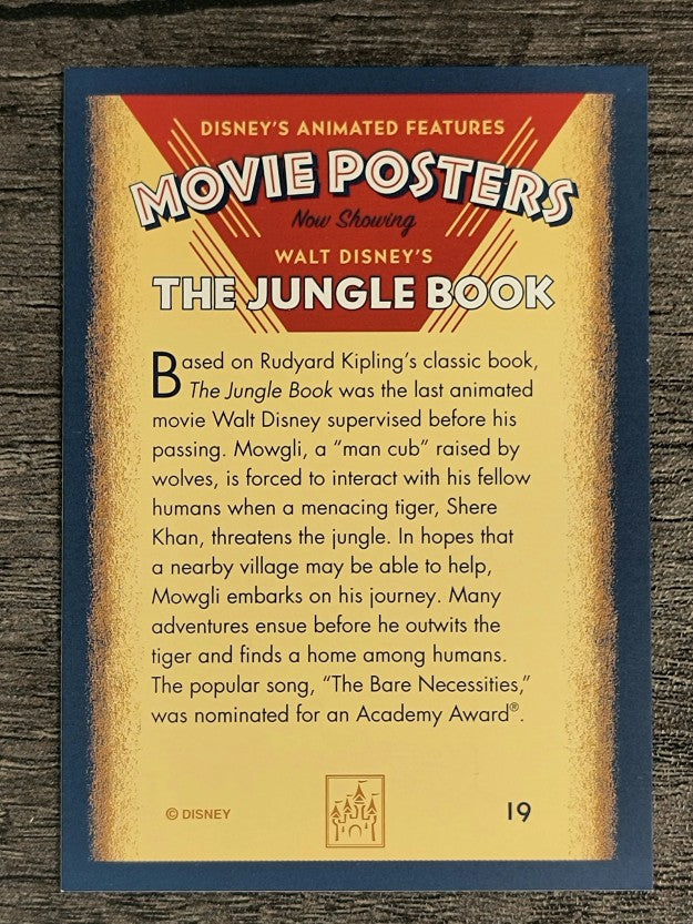 1997 Disney Animated Movie Poster Trading Cards #19 The Jungle Book