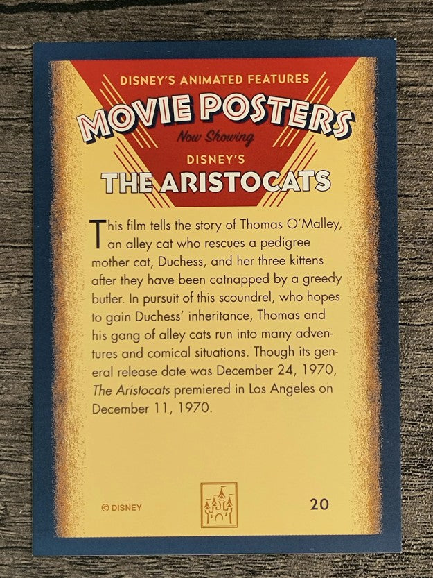 1997 Disney Animated Movie Poster Trading Cards #20 The Aristocats