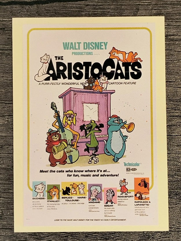 1997 Disney Animated Movie Poster Trading Cards #20 The Aristocats