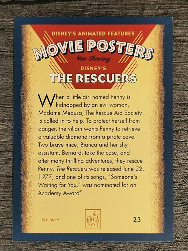1997 Disney Animated Movie Poster Trading Cards #23 The Rescuers