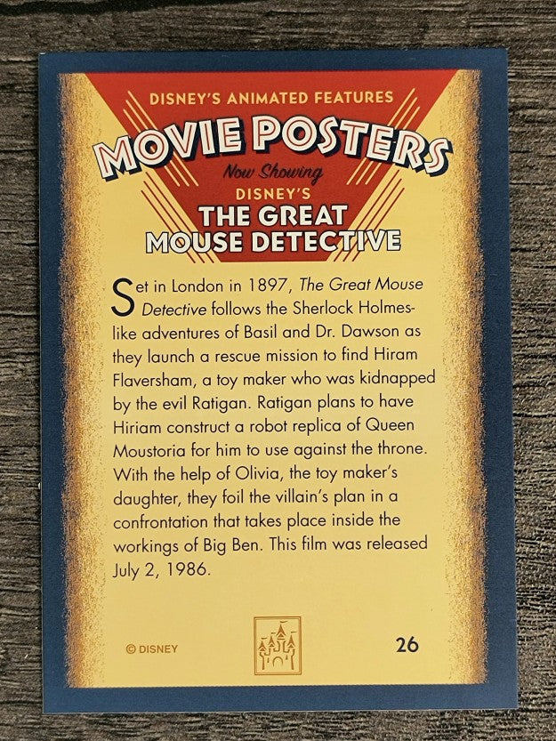 1997 Disney Animated Movie Poster Trading Cards #26 The Great Mouse Detective