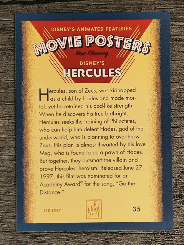 1997 Disney Animated Movie Poster Trading Cards #35 Hercules
