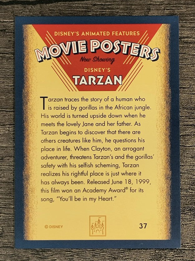 1997 Disney Animated Movie Poster Trading Cards #37 Tarzan