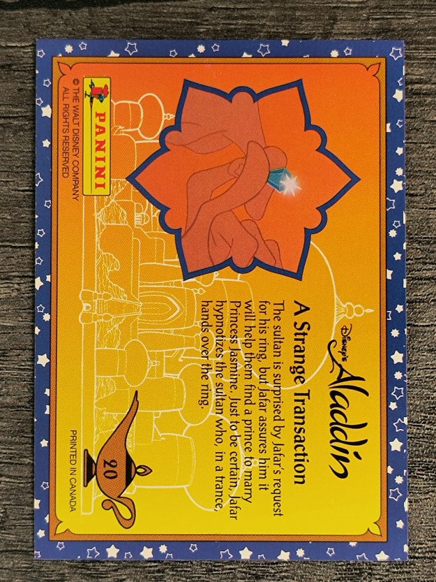 1993 Panini Aladdin #20 A Strange Transaction