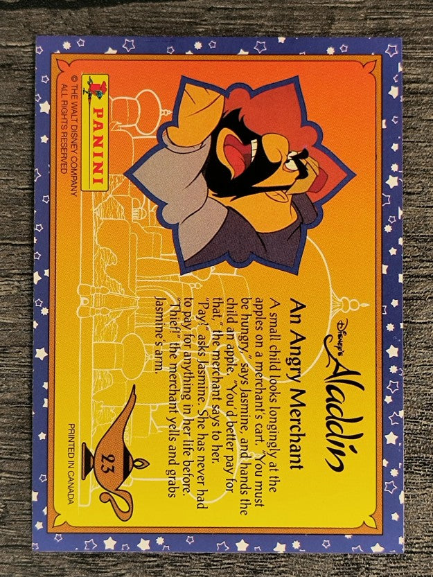 1993 Panini Aladdin #23 An Angry Merchant