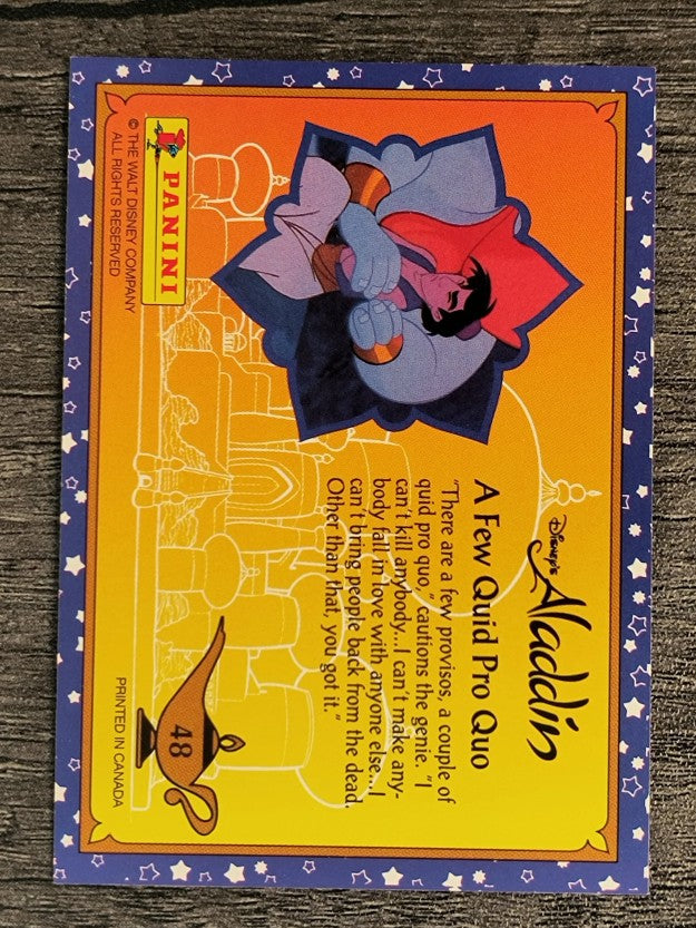 1993 Panini Aladdin #48 A Few Quid Pro Quo