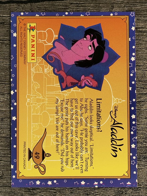 1993 Panini Aladdin #49 Limitations