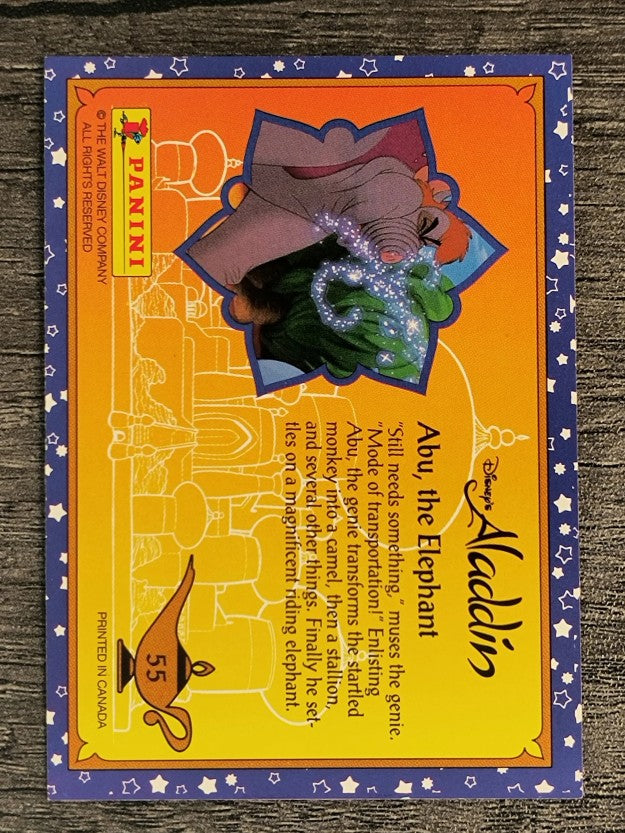 1993 Panini Aladdin #55 Abu, the Elephant