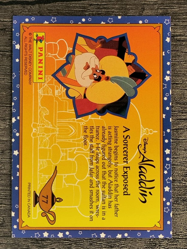 1993 Panini Aladdin #77 A Sorcerer Exposed