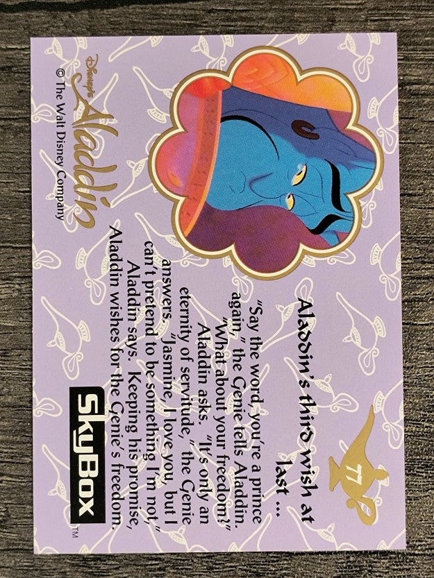 1993 SkyBox Aladdin #77 Aladdin's third wish at last