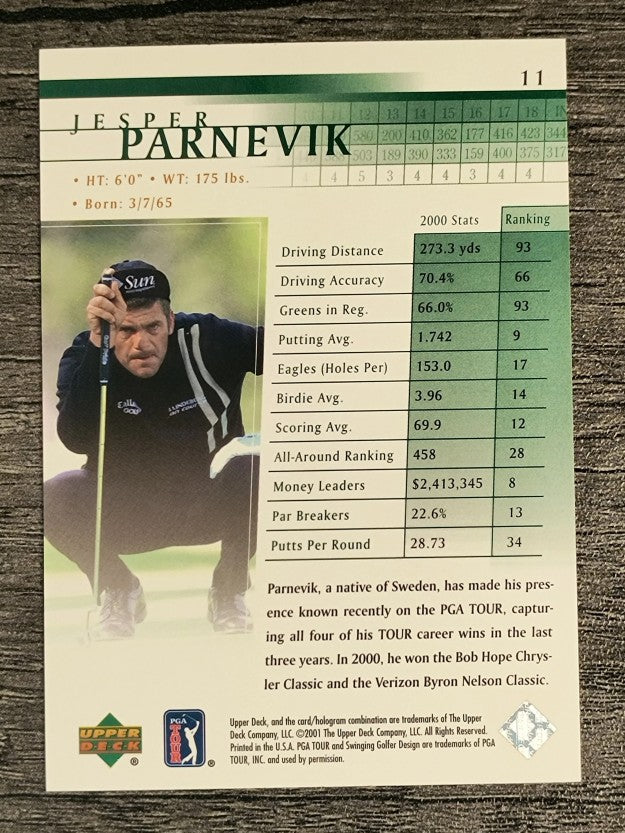 2001 Upper Deck #11 Jesper Parnevik RC