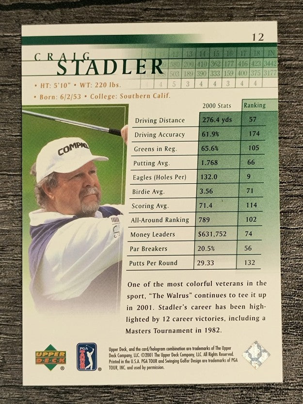 2001 Upper Deck #12 Craig Stadler