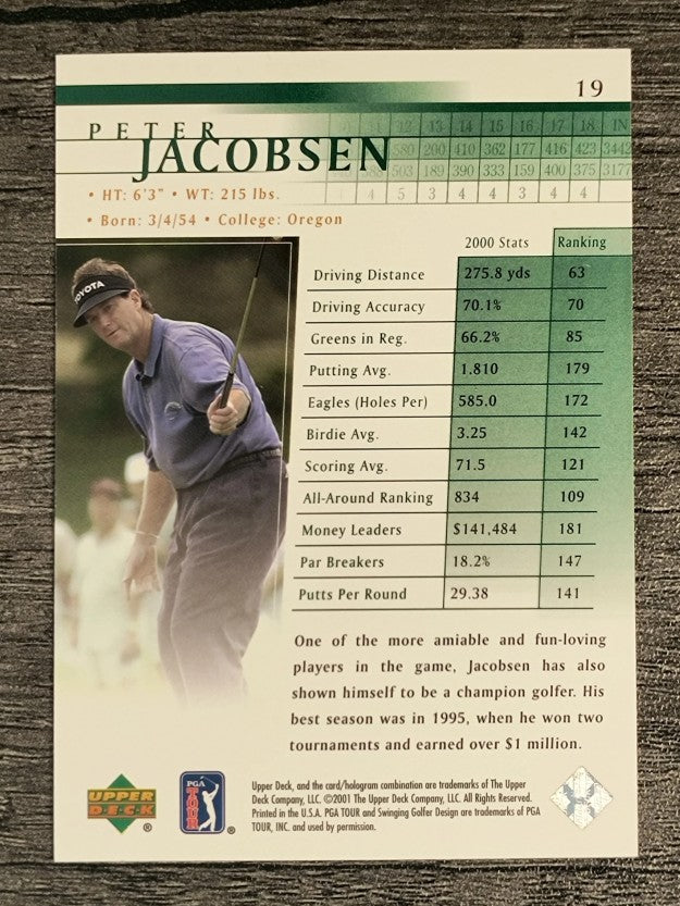 2001 Upper Deck #19 Peter Jacobsen