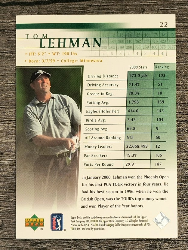 2001 Upper Deck #22 Tom Lehman