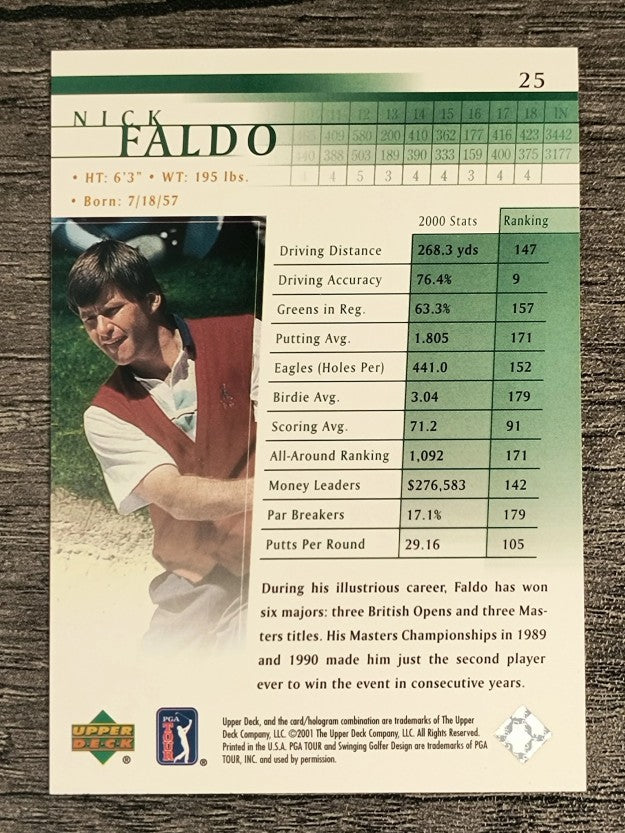 2001 Upper Deck #25 Nick Faldo