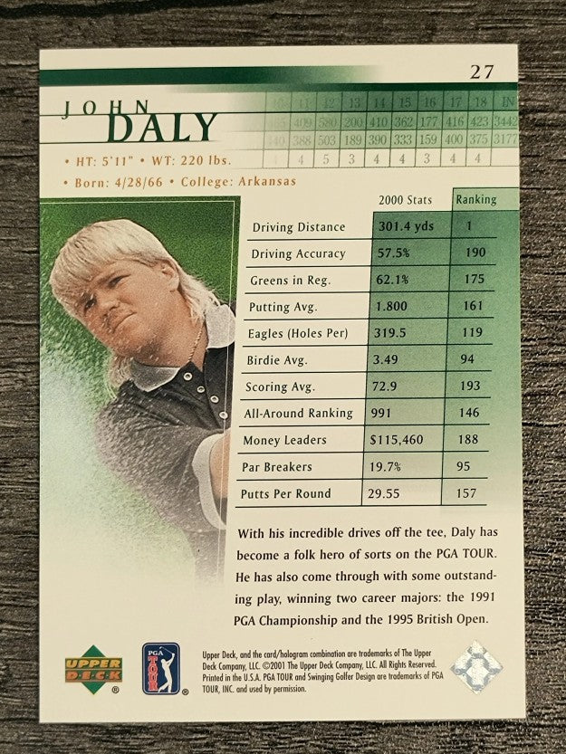 2001 Upper Deck #27 John Daly